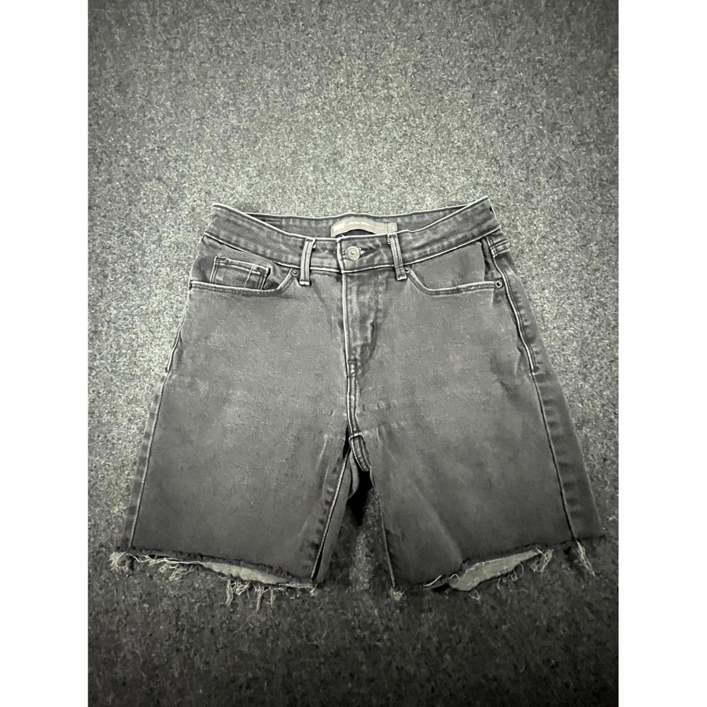 Levi's Cut Off Shorts Womens 4 Black Denim Mid Rise Raw Hem 5-Pockets Streetwear